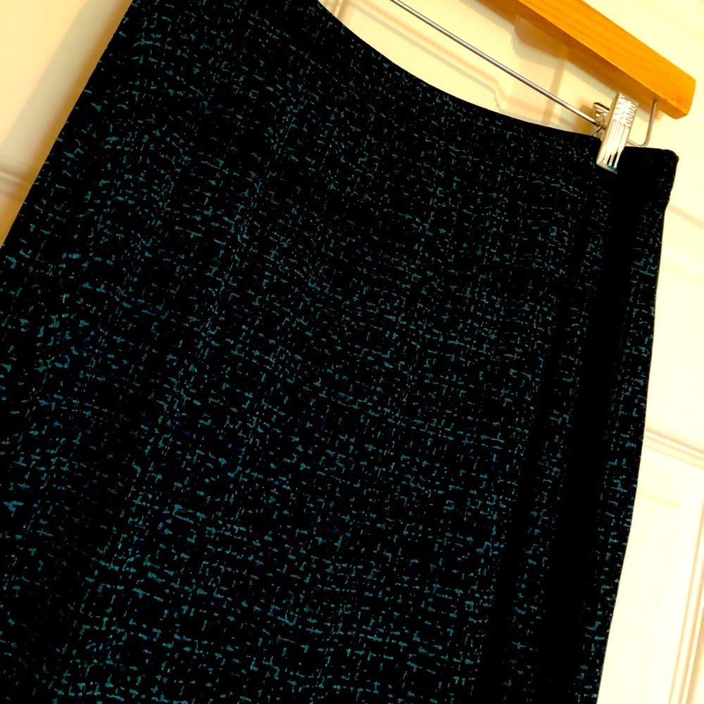 Classic vintage blue and black stretch maxi skirt size M by Citiknits